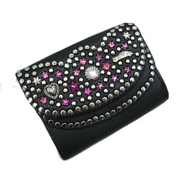 Strass Geldbörse Mini 2 Klappen neu pink