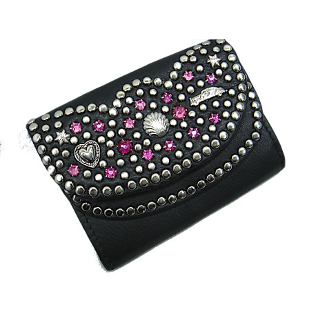 Strass Geldbörse Mini 2 Klappen neu pink