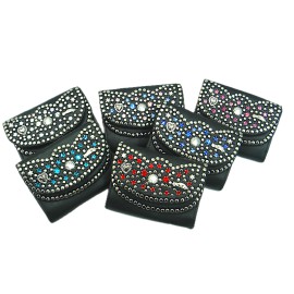 Strass Geldbörse Mini 2 Klappen neu pink