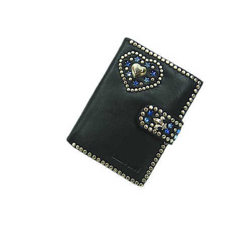 Strass Riegelbörse Herz blau