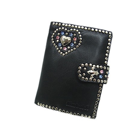 Strass Riegelbörse Herz rosa/blau